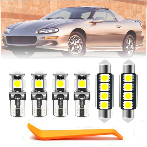 Nsautolighting 8pcs White LED Interior Lights Bulb Kit for Chevy Camaro 1993 1994 1995 1996 1997 1998 1999 2000 2001 2002 Super Bright 6000K LED Interior Light Bulbs Package + Install Tool