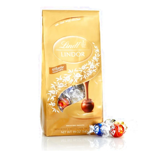Lindt LINDOR 4 Flavors Assorted Truffles, 19 oz. Bag