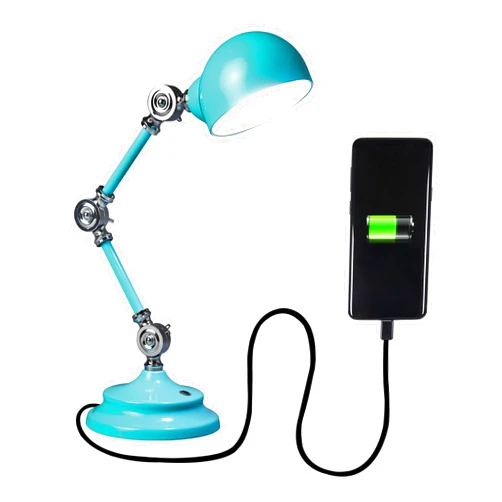 OttLite Revive LED Desk Lamp with ClearSun LED Technology, Turquoise – 3 Brightness Settings, Touch Activated Controls, USB Charging Port & 3 Adjustable Knobs for Precise Lighting - Great for Reading