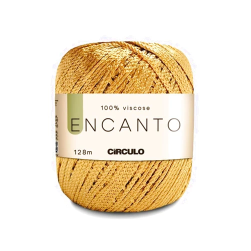 CÍRCULO CIRCULO Encanto Yarn 100% Viscose - Luxury & Shine - Light Worsted Weight Yarn - 140 yds, 3.52 oz - Color 7577 - Gold