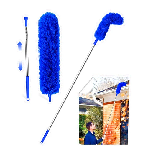 YihuaTop Gutter Cleaning Tools from The Ground Gutter Cleaning Tools Pole Roofing Tool Rain Gutter Guard Cleaner Tool, Easy Remove Leaves and Debris from The Ground (Blue) New (Blue)