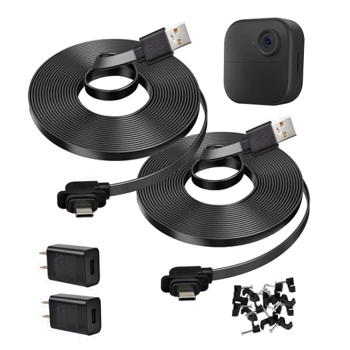 StartVision 2 Pack 20ft/6m Power Cable and Adapter Compatible with Blink Outdoor 4 (4th Gen),Weatherproof Flat Extension USB Cable for Blink Outdoor 4 (4th Gen) Camera (Camera not Included)