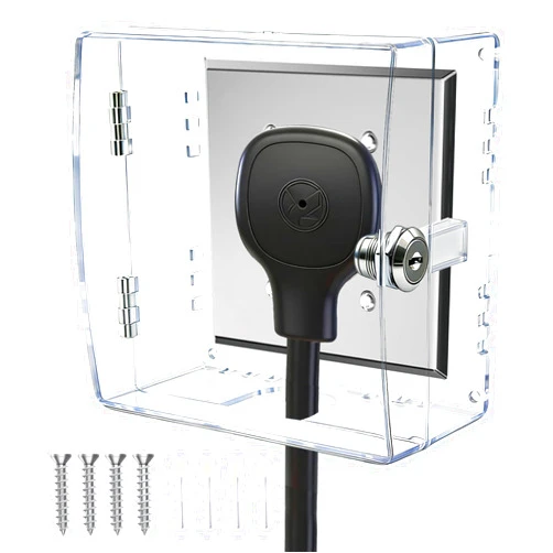 PILISPARK Level 1 Ev Charger Safety Box with 2 Locks for Tesla Charging Socket,for Baby Proofing,Suitable for 30a, 50a 125/250v, 14-50r Ev Charging Receptacle,5.9