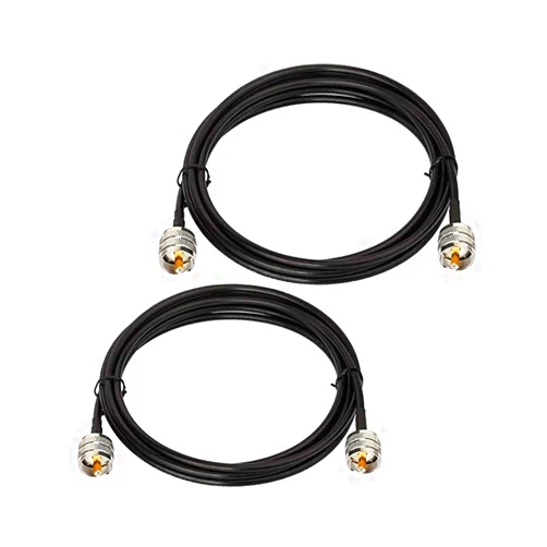 OLOEY UHF Male PL-259 to UHF Male PL-259 RG58 Cable 10ft Low Loss Digital Coax UHF Jumper for HAM & CB Radio,Antenna Analyzer,Dummy Load, SWR Meter 2Pack