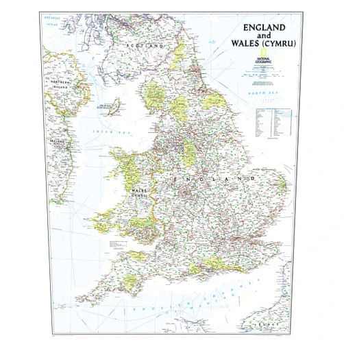 National Geographic Maps National Geographic England and Wales Wall Map - Classic - Laminated (30 x 36 in) (National Geographic Reference Map)