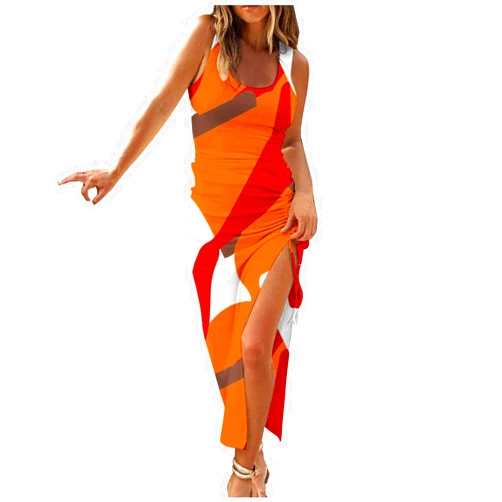 Ceboyel Womens Ribbed Tank Dress Bodycon Summer Dresses Split Casual Sun Dresses Trendy Sexy Maxi Long Sundresses 2023
