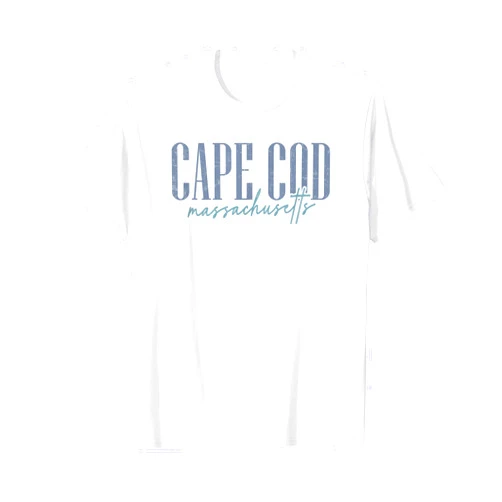Vintage Cape Cod Massachusetts Beach Souvenirs Vintage Cape Cod Massachusetts Retro Throwback Script Womens T-Shirt