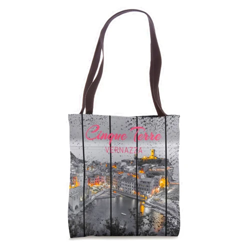 Cinque Terre Vernazza Italian vintage Souvenir Tote Bag