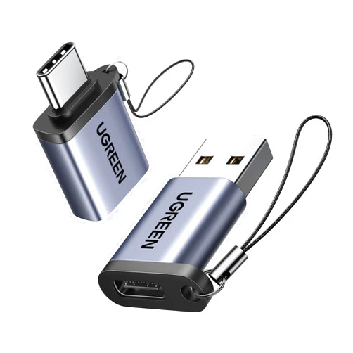 UGREEN USB to USB C Adapter USB C Male to USB 3.0 Female 2 Pack,10Gbps USB C Female to USB Male Adapter Thunderbolt Compatible with iPhone 16 15, MacBook, iPad, Samsung Galaxy,Apple MagSafe Watch 9/8