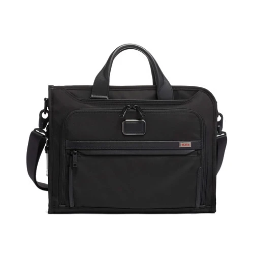 TUMI Slim Deluxe Portfolio - Ballistic Nylon Briefcase for Men & Women - Stylish Organizer Briefcase for Business & Travel