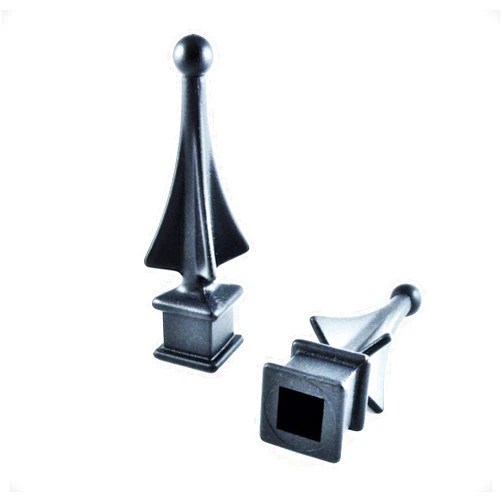 Retrospec Creations 10 Each for 1/2” Black Plastic Finial Tops for Iron Picket Fence 4-Sided Spire – #1-30