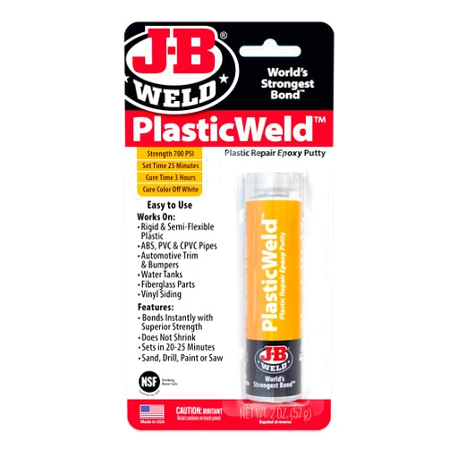 J-B Weld 8237 PlasticWeld Plastic Repair Epoxy Putty - 2 oz.
