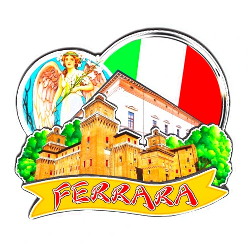 Orlybar Ferrara Emilia-Romagna Italy Fridge Magnet 3D Classic Wooden Refrigerator Magnets Landmark Handmade Craft Travel Souvenir Gift Collection Decoration -2491