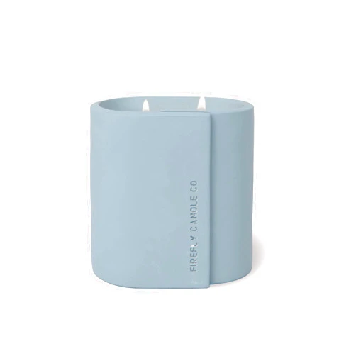 Paddywax Scented Candles Cirque Collection Soy Wax Candle in Oval Concrete Container, 12-Ounce, Azure Waters