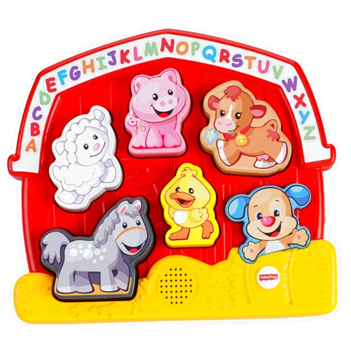 Fisher-Price Toddler Shape Sorting Toy Laugh & Learn Farm Animal Puzzle with Music & Sounds for Kids Ages 1+ Years​