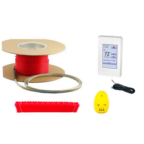 Warming Systems 25 Sqft Warming Systems 120 V Electric Tile Radiant Floor Heating cable with Touch Screen Programmable Thermostat
