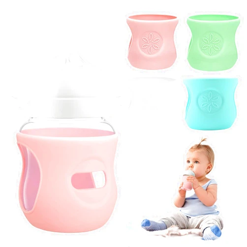 PANIMOSI 4 Pack Silicone Sleeves for Philips Avent Glass Natural Baby Bottle 4oz, Food Grade Silicone, BPA Free Glass Baby Bootle Sleeve, Anti Breakage Baby Bottle Holder, Anti-Scald, Dishwasher/Heaters Safe