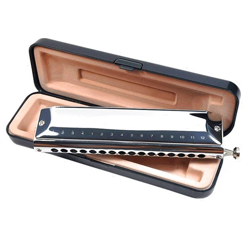 SUOFEILAIMU-PHONE CASE SUOFEILAIMU Chromatic Harmonica 16 Holes 64 Tone Mouth Organ Instrumentos Key C Professional Musical Instruments Harp (Color : Silver ABS CombKey C)