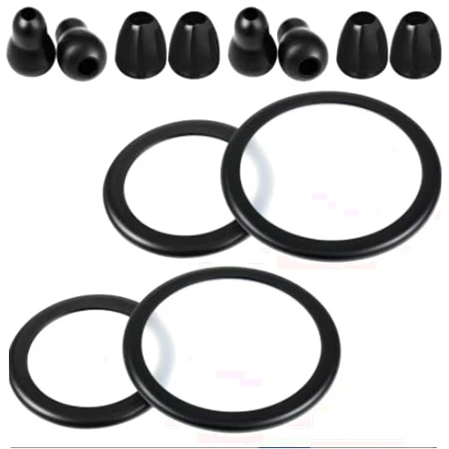 BBTO 2 Sets Stethoscope Replacement Parts Adult and Pediatric Replacement Diaphragm and Silicone Stethoscope Ear Tips Accessories(Black)