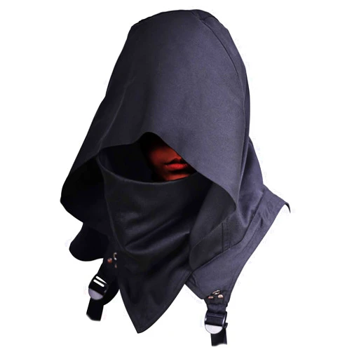 HIBIRETRO Cyberpunk Rogue Cowl Hood Scarf, Winter Neck Warmer Costume Hooded Cape Hat for Halloween Cosplay and Daily Wear