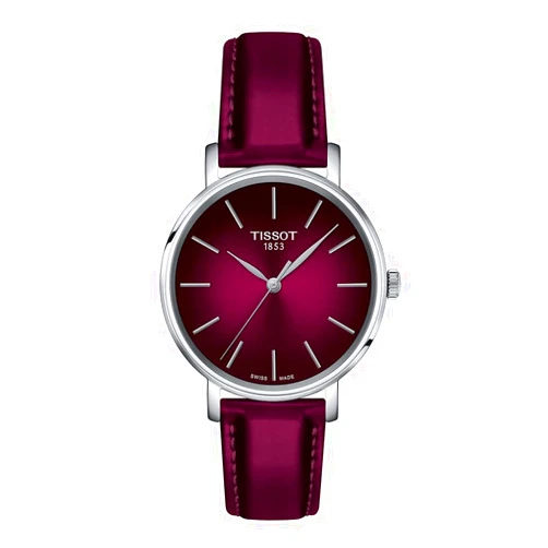 Tissot Womens Everytime Lady 316L Stainless Steel case Quartz Watch, Pink, Synthetic, 16 (T1432101733100)