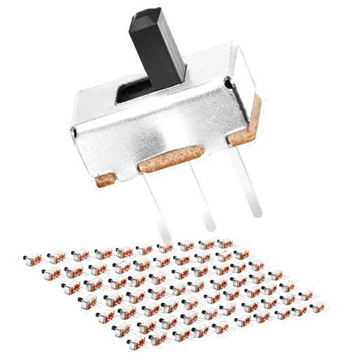 Chanzon SPDT Mini Micro Slide Switch 1p2t 2 Position 70pcs 3mm Toggle Vertical Slide Switch Panel Mount Small High Knob Vertical for PCB Arduino Breadboard Electronic Board Dip Miniature SlideSwitch