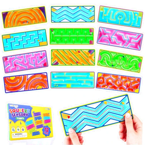 LESONG 12-Pack Sensory Maze Fidget Toys for Kids & Adults: Quiet Squishy Calming Tools for Autism Children - Stress Fidgets for Travel & Office - Classroom Must Haves & Treasure Rewards Party Favors,Easter
