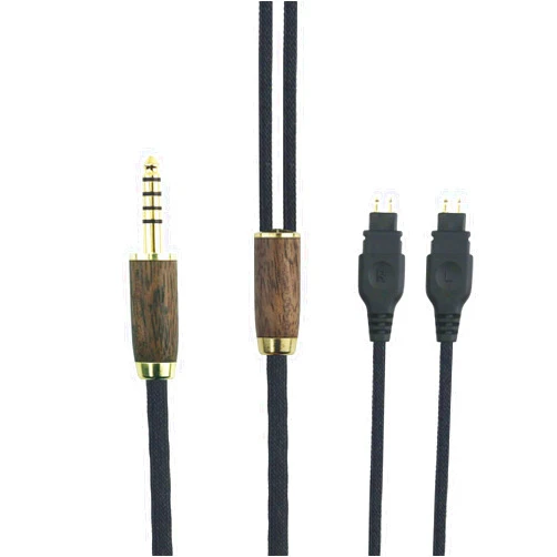NewFantasia 4.4mm Balanced Male 6N OCC Copper Silver Plated Cord 4.4mm Balanced Cable Compatible with Sennheiser HD650, HD600, HD580, HD660S, HD58X, Massdrop HD6XX Headphone Walnut Wood Shell