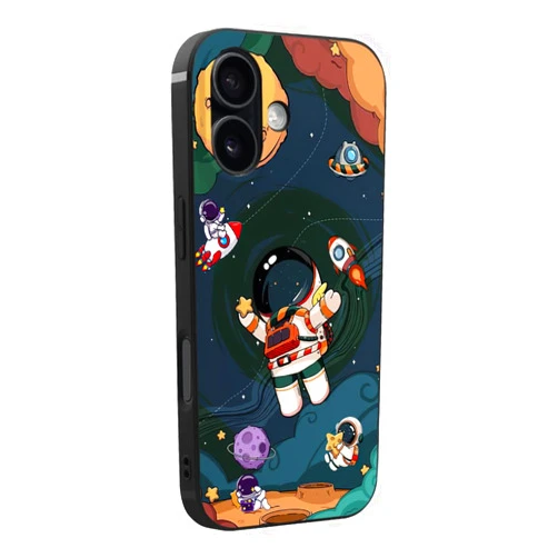 WOFOLE Astronaut Phone Case for iPhone 17 Case for Boys Girls Cute Cartoon Rocket Design Aesthetic Shockproof Designer Cool Compatible with iPhone 17