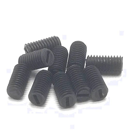 SLOYCA 100pcs M3/4/5/6/8 Black Nylon Plastic Slotted Set Grub Screw (Color : Black, Size : M5 x 10)