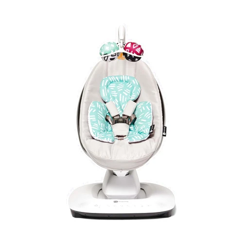 4moms MamaRoo Multi-Motion Baby Swing in Classic Grey with Mesh Infant Insert, Mint