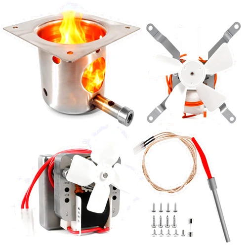 OUTGIK Wood Pellet Grills Parts Replacement Kits Compatible with Pit Boss, Traeger Camp Chef, Z Grills Pellet Grills,Fire Burn Pot, Hot Rod Ignitor, Upgraded 2.0 RPM Auger Motor,Induction Fan