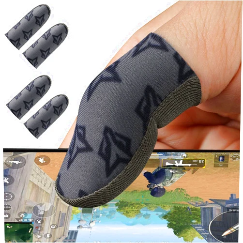 rinsfox Fox C1 Super Sensitive Mobile Game Finger Sleeves[6pcs] For PUBG Knives Out/Rules of Survival-Gray (Gray)