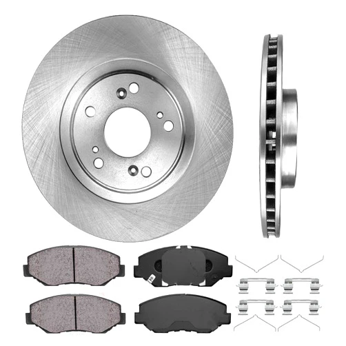 Callahan BRAKE PARTS Callahan CRK11642 FRONT 300 mm Premium OE 5 Lug [2] Brake Disc Rotors + [4] Ceramic Brake Pads + Clips