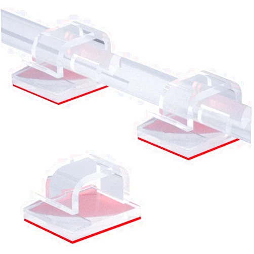 WIIBROOK 50pcs Cable Clips, Adhesive Cable Organizer Cord Holder, Durable Strong Cable Wire Management for Car, Office and Home (Transparent)