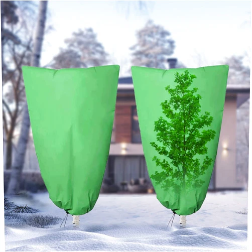 Lewedo 2 Packs Plant Covers, Freeze Protection Frost Cloth, Drawstring Reusable Garden Plants Trees Shrub Blanket, Small Trees Jacket for Snow, Rain, Sun Protection, 47
