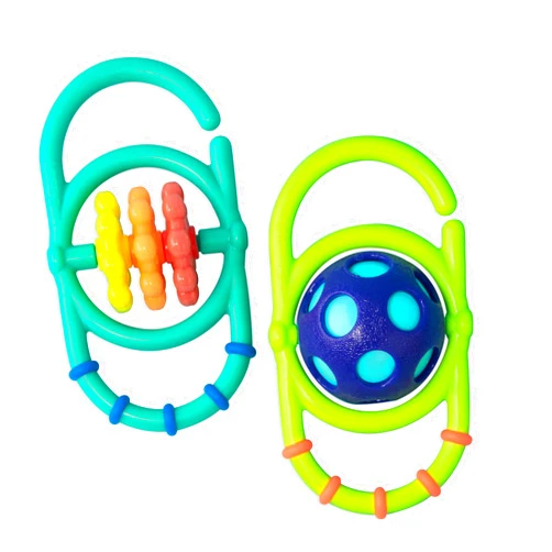 Sassy Linky Links Rattle Set, Use Apart or Link Together - 2 Pack, for Ages 3+ Months