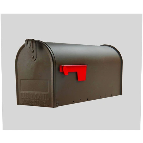 ShoppingOnBed SoB Medium Bronze Galvanized Steel Post-Mount Mailbox, 6.92in. W x 8.87in. H x 20.05in. L - Metal Mailboxes for Outside Post Mount