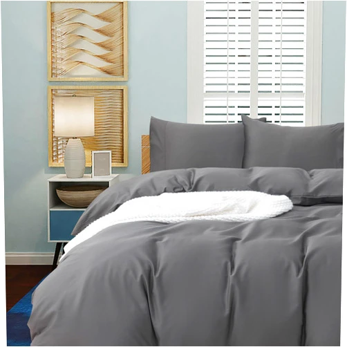 Bedlifes Cotton Duvet Cover Queen Size-100% Cotton Egyptian Cooling Comforter Cover 800 Thread Count Ultra Soft Like Linen with Zipper Closure and 8 Corner Ties(Dark Gray,90×90 Queen)