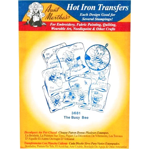 Aunt Martha's The Busy Bee Aunt Martha's Hot Iron Embroidery Transfer