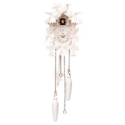 Engstler Quartz Cuckoo Clock 5 Leaves, Bird, with Music