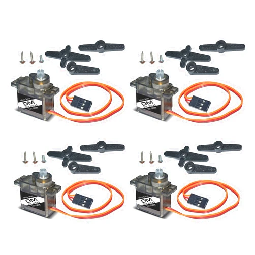 diymore 4pcs DM90S Servo Micro 180° 9 Gram Metal Gear Servo Digital Micro Servo Motor for 450 RC Helicopter Plane Boat Car (180 Rotating)