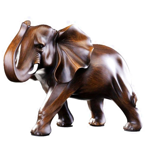 Queenscus Creative Lucky Resin Elephant Handmade Figurines Decoration Home Office Animal Statue Crafts Gift (Small (21 * 12 * 15cm))