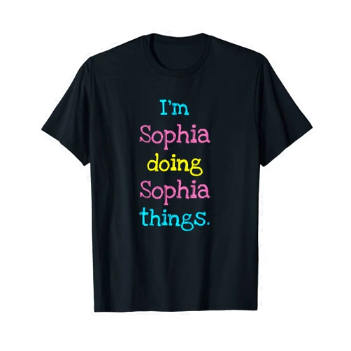 Kids Clothes Co Sophia Cute Personalized Text Kid's Top For Girls T-Shirt