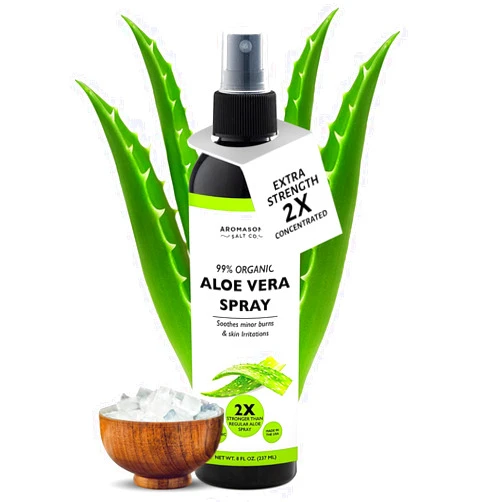 Aromasong Organic Aloe Vera After Sun Spray - 2X More Concentrated - After Sun Care, After Sun Aloe, Aloe Spray for Sunburn Relief, 8oz
