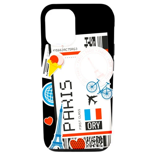 World First Class Boarding Passes iPhone 12/12 Pro Funny First Class Ticket Boarding Pass Paris France Case