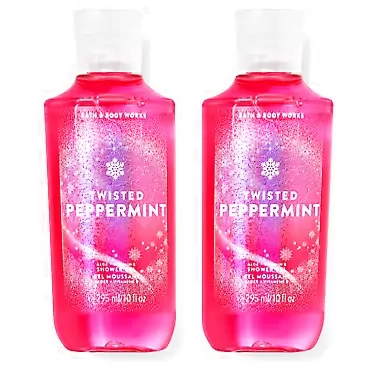 Bath and Body Works Gift Set of of 2 - 10 Fl Oz Shower Gel (Twisted Peppermint)