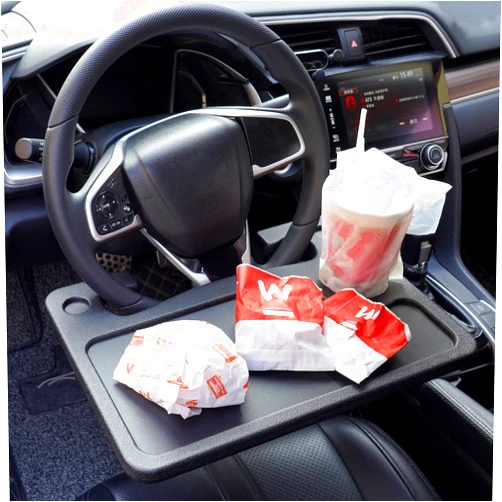 CarQiWireless Auto Car Steering Wheel Tray for Honda Civic Accord CR-v Pilot Odyssey Hatchback HR-v Fit Passport Truck Accessories 2000-2024,for Laptop, Tablet, iPad Or Notebook Car Travel Table