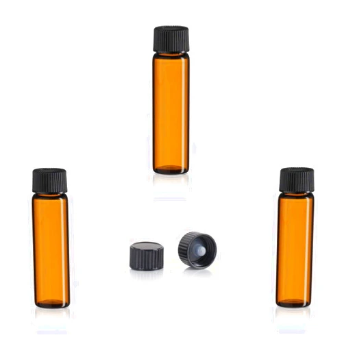 MagnaKoys 3 Dram Amber Glass Vials w/Polycone Caps (Pack of 3) MagnaKoys