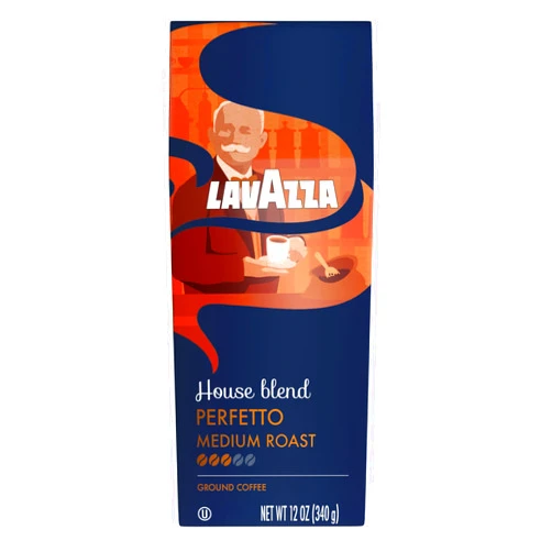Lavazza House Blend Perfetto Ground Coffee 12oz Bag, Medium Roast, Full-bodied, Intensity 3/5, 100% Arabica, Ideal for Drip Brewers, (Pack of 1) - Package May Vary